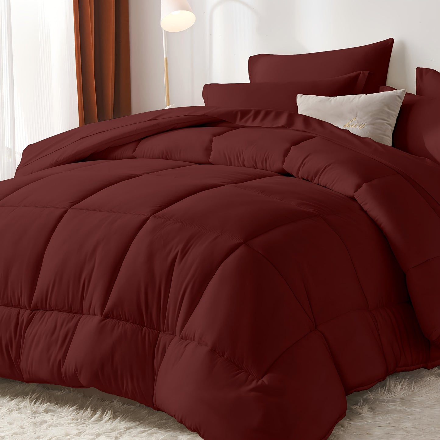 Checkered Microfiber Bed-in-a-Bag Comforter Set with Coordinated Sheets, 16 Color or Code Options and Four Sizes
