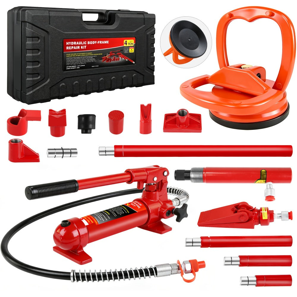 Porta Power Hydraulic Jack Kit 4 / 10 / 20 Ton, High Carbon Steel Body Repair Ram Set for Pulling Pushing Lifting Bending Straightening