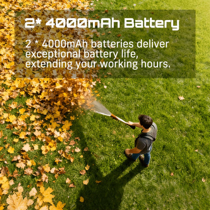 Cordless Leaf Blower 780CFM 40V Brushless, Seesii with 2x4000mAh Batteries & 2 Chargers, Turbo Button