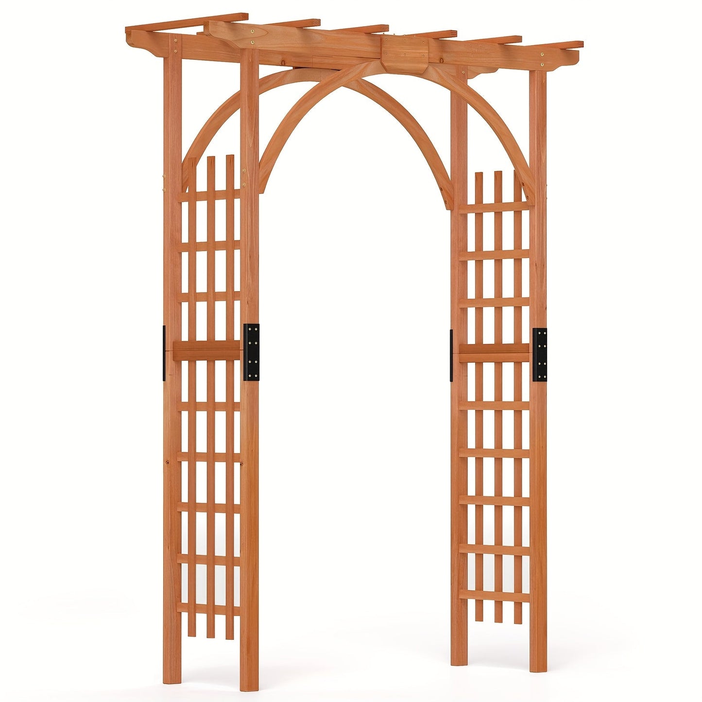 Cedar Wood Arbor 84" Double Lattice Garden Arch Pergola Trellis for Garden, Patio and Yard Use