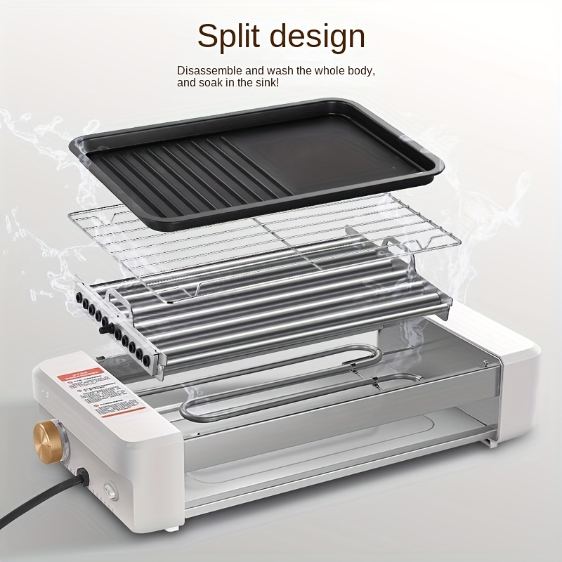 Sausage Grill 4-in-1 Multifunctional Electric Hot Dog Roller, Non-Stick Countertop Cooker with Adjustable Temperature