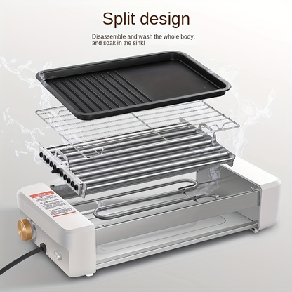 Sausage Grill 4-in-1 Multifunctional Electric Hot Dog Roller, Non-Stick Countertop Cooker with Adjustable Temperature