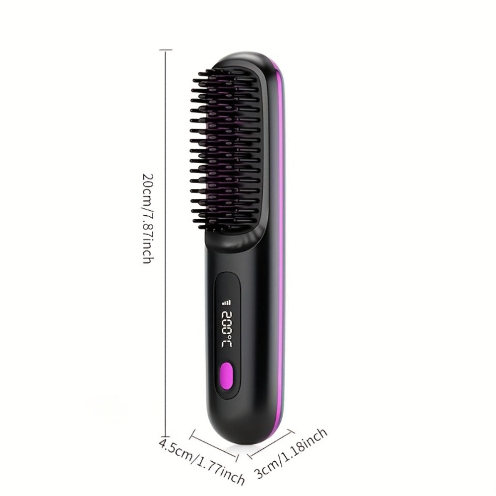 Cordless Hair Straightener 2-in-1 Ceramic Flat Iron & Curler – USB-C Rechargeable Wireless Portable Travel Styling Tool 3-Speed Heat