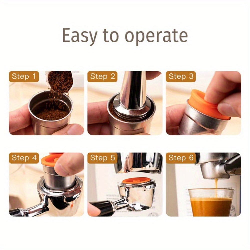 Reusable Coffee Filter Capsule for Illy Y3.2 & X7.1 Machines, Stainless Steel Refillable Coffee Pod Cup with Tamper