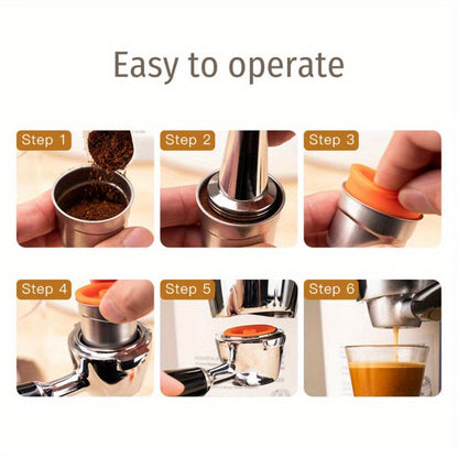 Reusable Coffee Filter Capsule for Illy Y3.2 & X7.1 Machines, Stainless Steel Refillable Coffee Pod Cup with Tamper