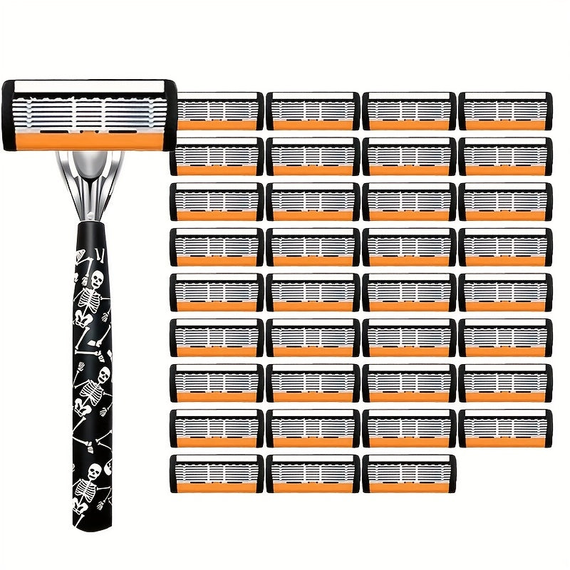 Safety Razor for Men 7-Layer Progressive Blades – Non-Slip Stainless Steel Handle Classic Double Edge Razor for Beard & Mustache Grooming