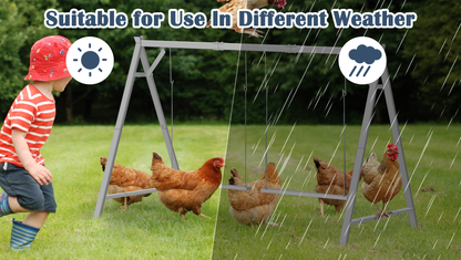 Chicken Swing Coop Toy Metal Perch for Backyard Hens Roosters Parrots Rabbits Promotes Exercise Balance for Garden, Patio and Yard Use