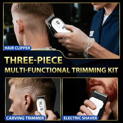 Hair Grooming Kit for Men - Electric Hair Clipper Set with Digital LCD Display, USB Rechargeable