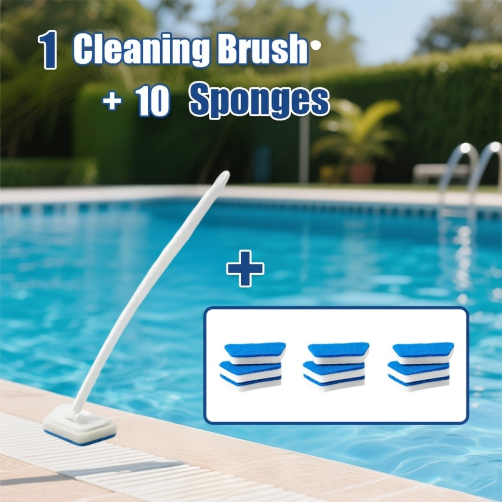 Shower Cleaning Brush Set Replaceable Heads – Bathtub Scrubber, Wall Tile Brush, Window Glass Cleaner & Floor Brush
