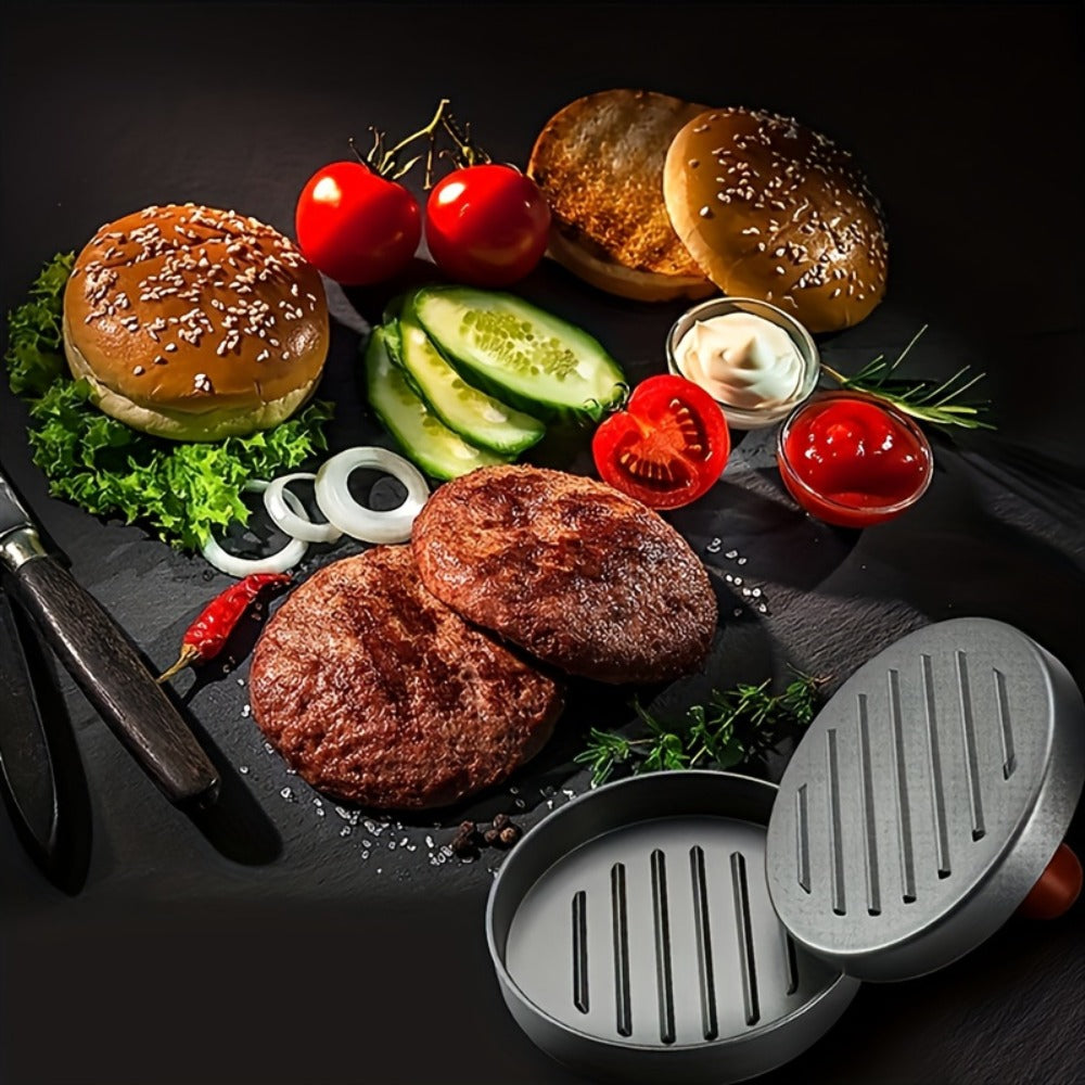 Burger Press Patty Maker 2-Pack, Non-Stick Hamburger Press Mold for Beef, Chicken, Fish & Poultry, Heavy-Duty Round Patty Maker