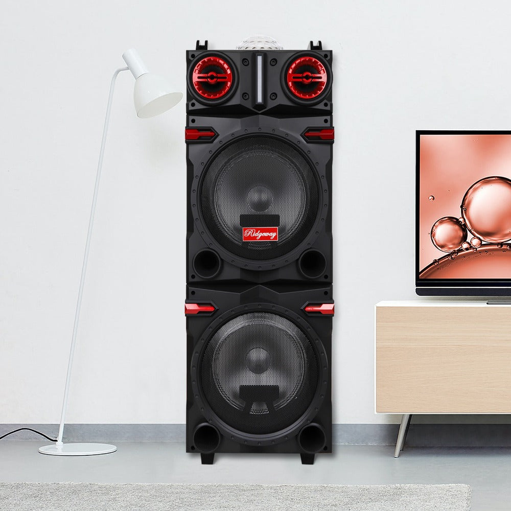 Karaoke Party Bluetooth Speaker with Sound Reactive Lights, 1000W Peak DJ Subwoofer Stereo Boombox