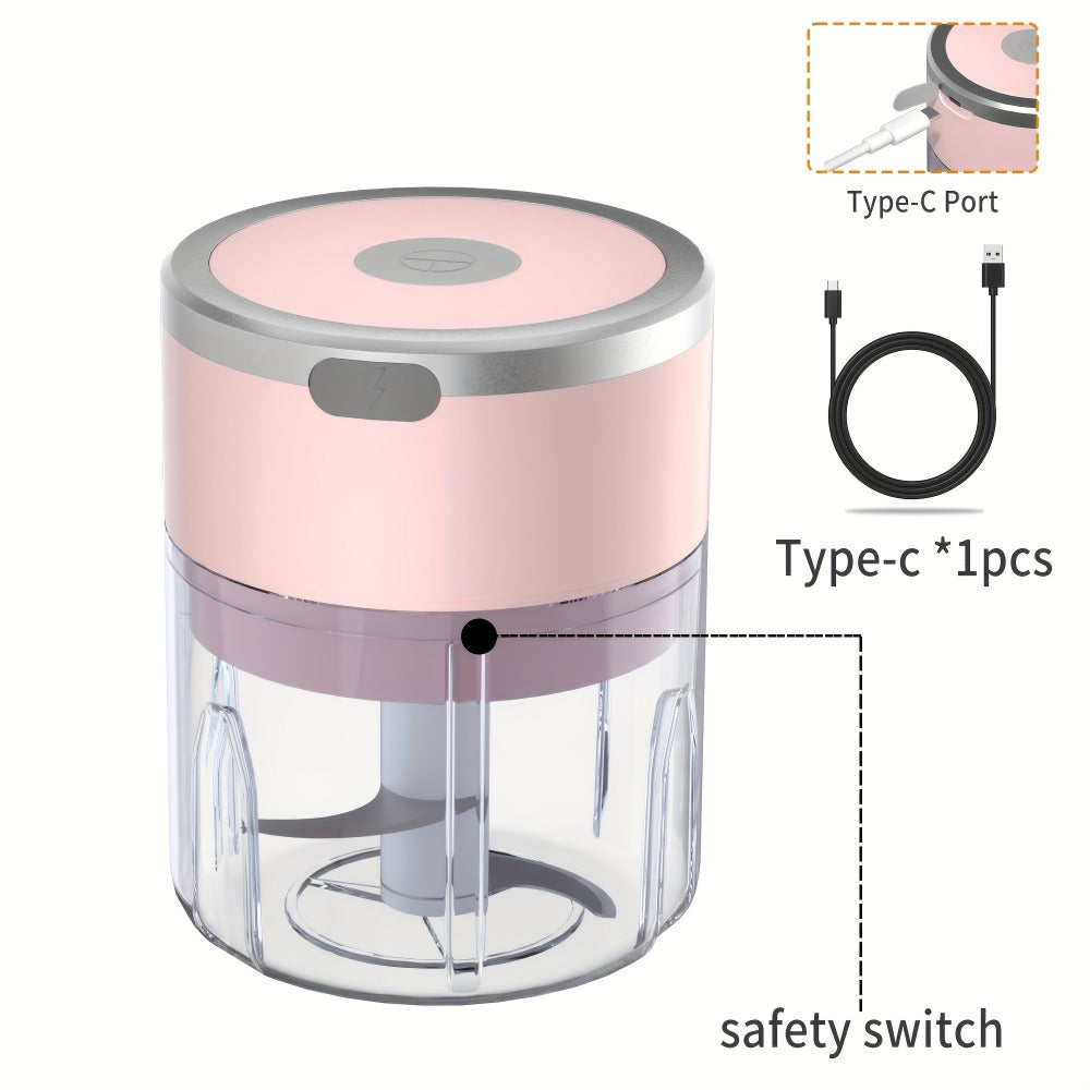 Mini Electric Garlic Chopper USB Rechargeable - Electric Food Chopper & Masher, Portable Garlic Crusher for Meat