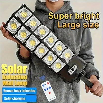 Solar Street Light Outdoor, High Brightness Wide Angle Dusk to Dawn Solar Powered with Remote Control for Parking Lot