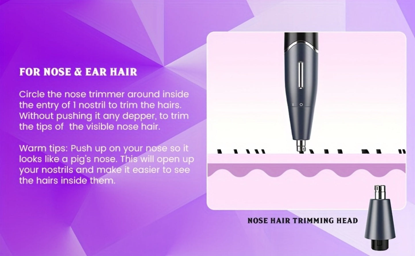 Women's Electric Bikini Trimmer Body Shaver Cordless Razor Replaceable Heads Facial Hair Eyebrow Nose Ear Hair Removal Sensitive Skin