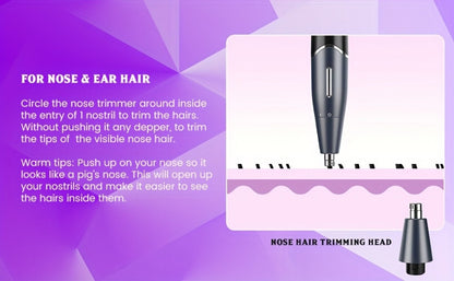 Women's Electric Bikini Trimmer Body Shaver Cordless Razor Replaceable Heads Facial Hair Eyebrow Nose Ear Hair Removal Sensitive Skin
