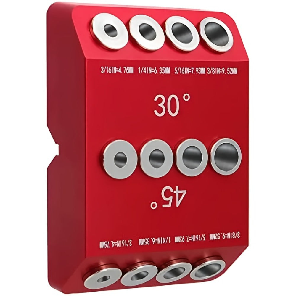 Multi-Angle Drill Guide Jig 30 45 90 Degree All-Metal for Cable Railing Lag Screw Installation Deck Stair Handrail Post Hole Drilling