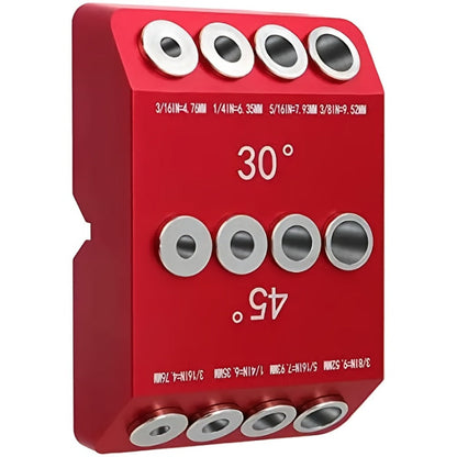 Multi-Angle Drill Guide Jig 30 45 90 Degree All-Metal for Cable Railing Lag Screw Installation Deck Stair Handrail Post Hole Drilling