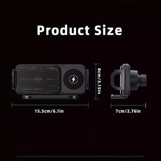 Car Wireless Charger Mount for Samsung Galaxy Z Fold 15W Auto-Clamping Fast Charging Holder, 360° Rotating Ball Joint