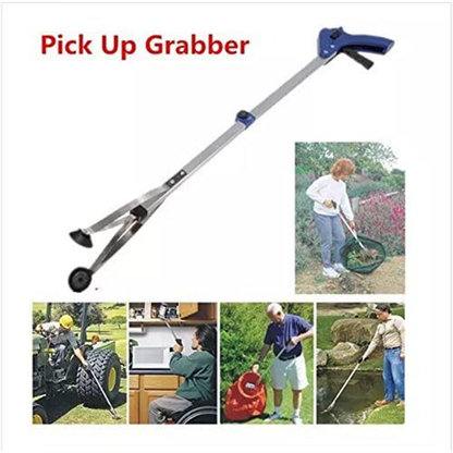 32-Inch Foldable Reacher Grabber 2-Pack with Aluminum Extenders, Rubber Suction Cup Grippers and Ergonomic Handles