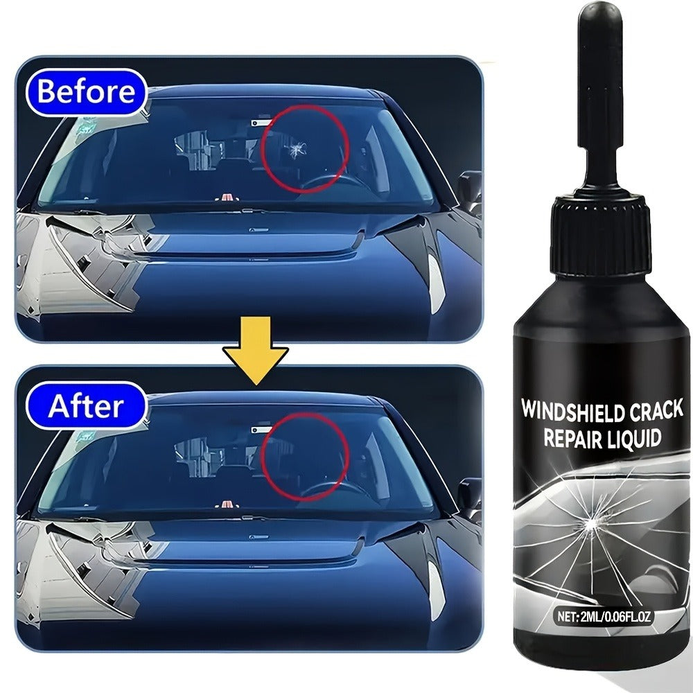 Windshield Repair Kit Nano UV Resin 15-Minute Fix for Bullseye Star Spider Cracks Scratches – DIY Car Glass Crack Repair Fluid with Suction