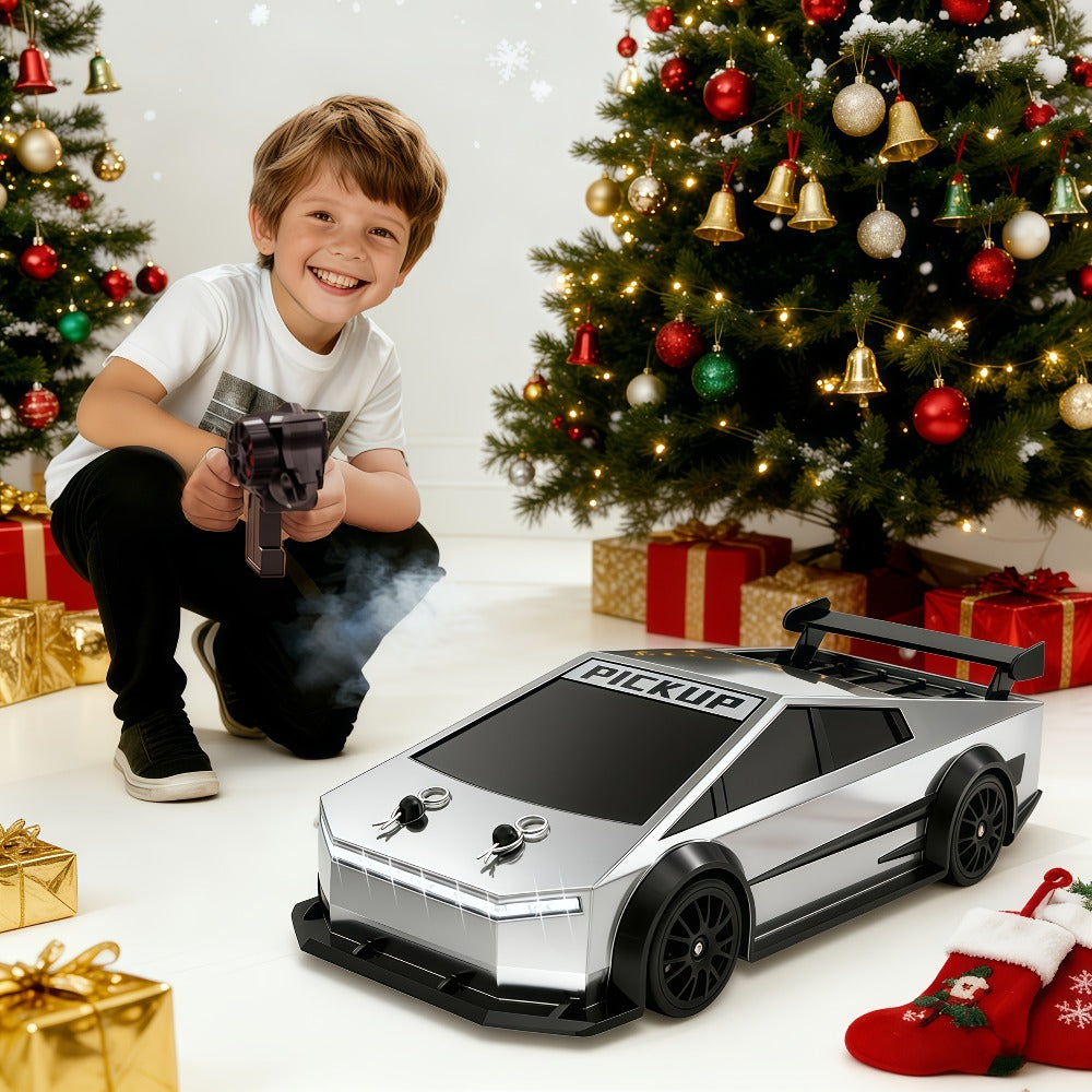Remote Control Car, DeLorean-Style 1:24 4WD Drift Model with LED Lights, Racing Tires and Two Color Options