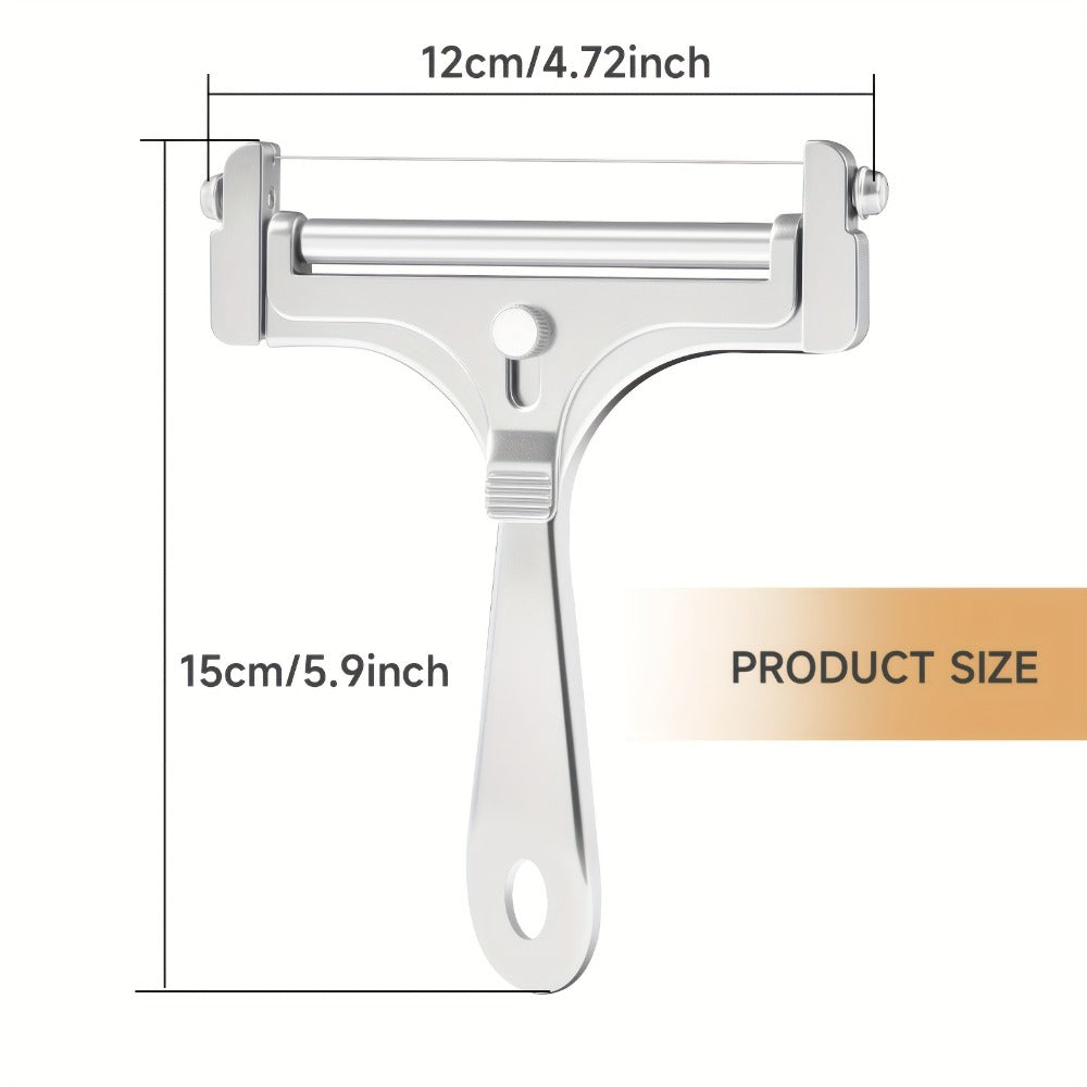 Cheese Slicer Adjustable Thickness 2-Pack, Stainless Steel Wire Cheese Cutter for Hard & Cheese