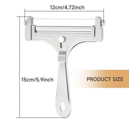 Cheese Slicer Adjustable Thickness 2-Pack, Stainless Steel Wire Cheese Cutter for Hard & Cheese