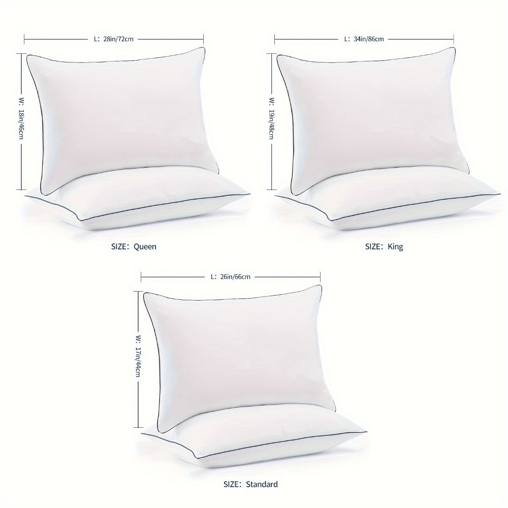 Hotel Quality Sleep Pillows Firm Support Cool-to-Touch Fiber Fill 2/4 Pack – Back Stomach Side Sleeper Pillow Set Soft Breathable Bed