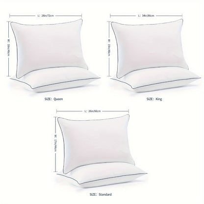 Hotel Quality Sleep Pillows Firm Support Cool-to-Touch Fiber Fill 2/4 Pack – Back Stomach Side Sleeper Pillow Set Soft Breathable Bed
