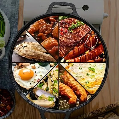 Cast Iron Frying Pan Non-Stick 11 Inch 28cm, Anti-Deformation Even Heating, Oven & Induction Safe Skillet for Pizza Barbecue & Camping