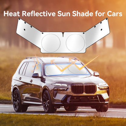 Windshield Sun Shade Universal Front & Side Window Cover UV Heat Block Privacy Protection – Upgraded 2026 Design Large Size Summer Car