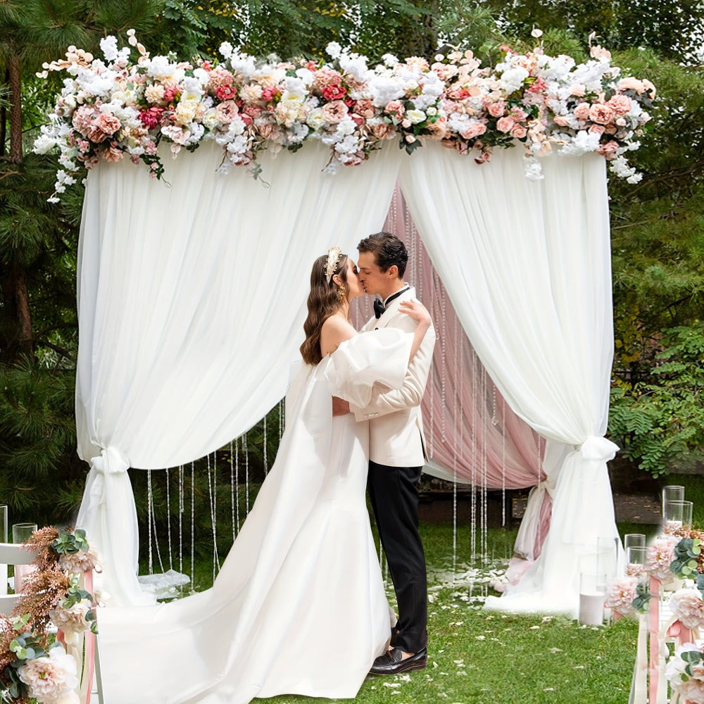 Premium Square Backdrop Support Stand | Flexible Portable Rectangular Metal Frame for Wedding Ceremony, Birthday Party