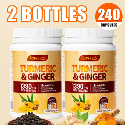Turmeric Supplement with Black Pepper, Sports Recovery, Skin Health & Digestion Support for Women & Men