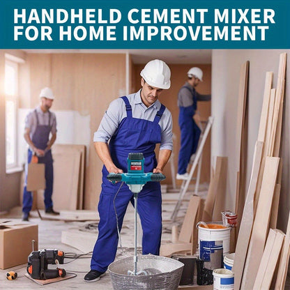 Electric Handheld Cement Mixer 2100W, 6-Speed Adjustable 800 RPM Mortar Mixer Drill for Mixing Paint