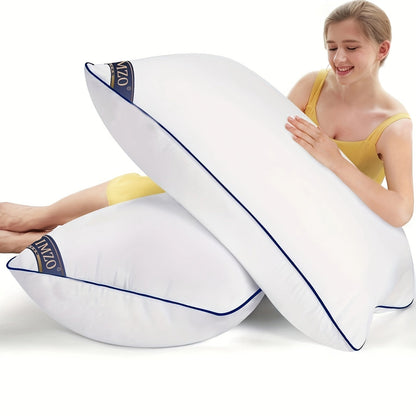 Hotel Quality Sleep Pillows Firm Support Cool-to-Touch Fiber Fill 2/4 Pack – Back Stomach Side Sleeper Pillow Set Soft Breathable Bed