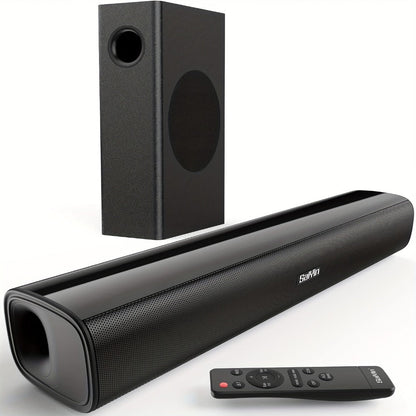 2.1 Channel Soundbar with Subwoofer for TV PC Gaming, Wireless Bluetooth Optical AUX Wall-Mountable Surround Sound System