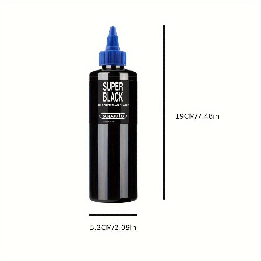 Tattoo Ink 8oz 240ml Single Black Bottle with Ultra-Dark Color Label and Large-Capacity Format