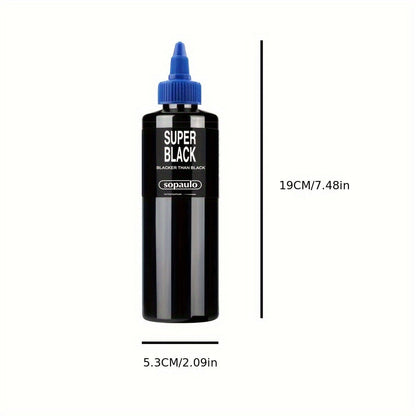 Tattoo Ink 8oz 240ml Single Black Bottle with Ultra-Dark Color Label and Large-Capacity Format