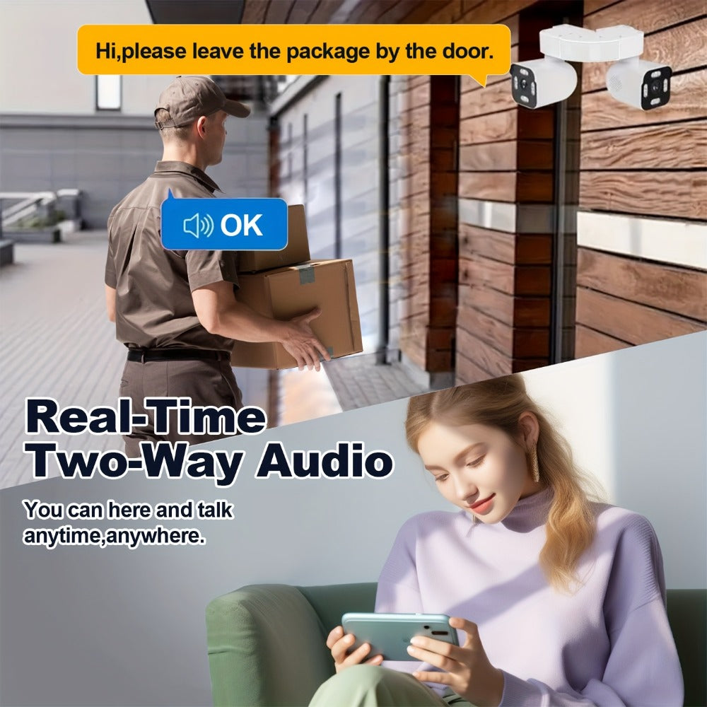 5MP Dual Lens PTZ WiFi Security Camera 360° with AI Motion Detection – Xparkin Full Color Night Vision, Sound & Motion Alerts