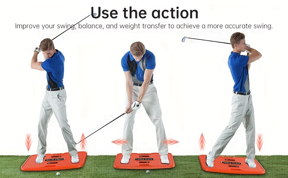 Golf Swing Trainer Balance Board with Weight Transfer Pressure Plate – Beginner Practice Aid for Swing Mechanics
