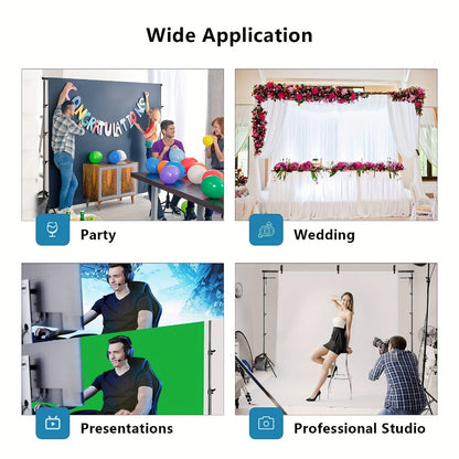 9x6.5ft Rectangular Backdrop Stand Adjustable Metal Background Stand for Wedding Ceremony Balloon Arch Photo Studio Birthday Anniversary