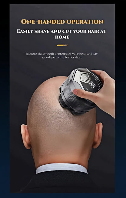 Head Shaver for Bald Men 6-Blade Electric Head Razor Magnetic Floating Blades USB-C for Everyday Face, Beard and Body Grooming