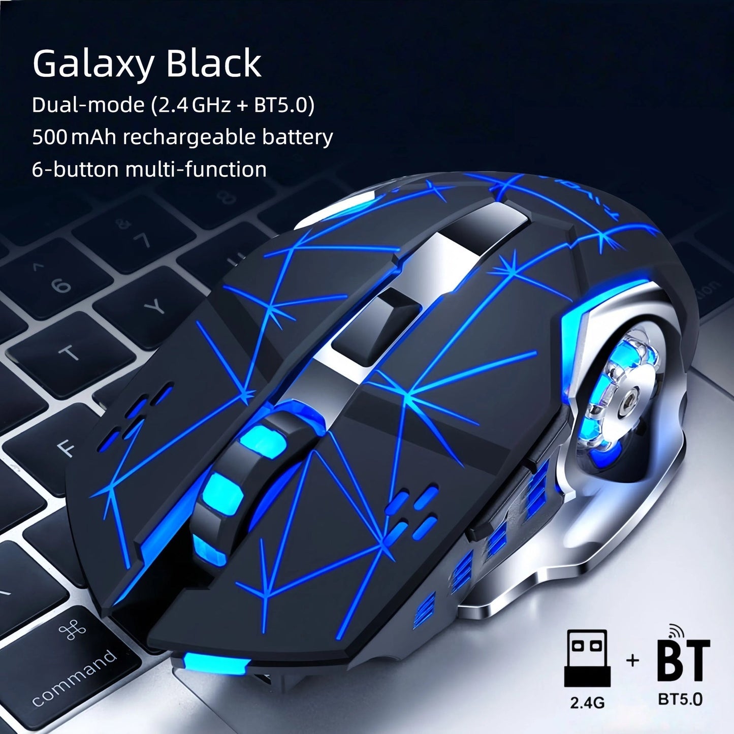 Bluetooth 5.0 2.4G Dual Mode Wireless RGB Gaming Mouse Silent 6 Button USB-C Rechargeable for an Everyday Personal Care Routine