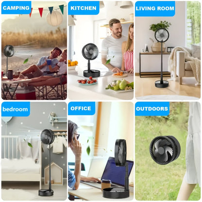 Portable Fan 3600mAh Foldable Four-Speed Tower Model with Remote Control and Seven-Color LED Light