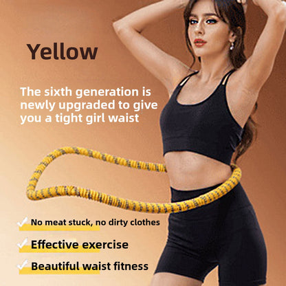 Foldable Pilates Ring Fitness Circle with Soft Spring – Silent Full-Coverage Non-Pinching Waist Trainer Exercise Circle