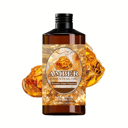 Essential Oil Amber Romantic Fragrance 100ml Dropper Bottle for Diffuser, Massage and DIY Blends