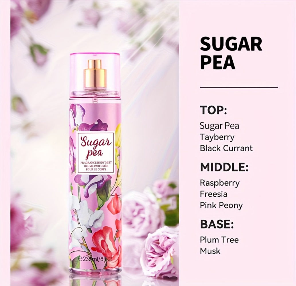 Body & Hair Fragrance Mist for Women 2PCS Set - Perfume Spray 8 fl oz, Fruity Floral Scents Peach Pear Cherry Blossom