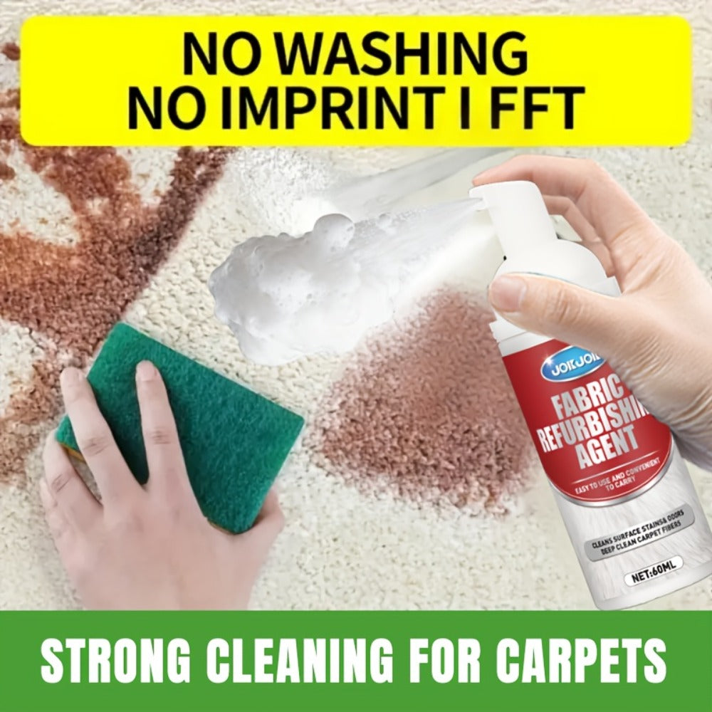 Fabric & Upholstery Cleaner Spray 2.03oz with Towel, Deep Stain Remover for Carpet, Sofa & Car Interior