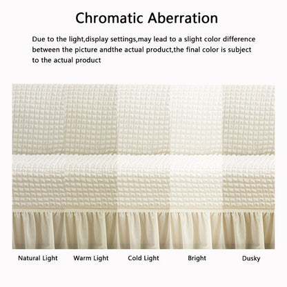 Seersucker Sofa Slipcover Elastic Band Closure Pet-Friendly All-Purpose Sofa Cover for Living Room Home Decor Protection