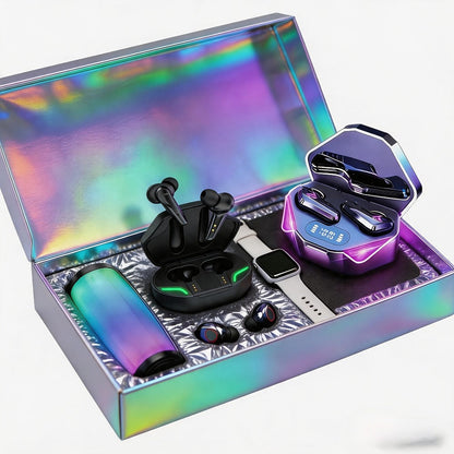 Gaming Headset Bundle Set Glowing LED Headphones Bluetooth Speaker Wireless Earbuds Surround for an Everyday Personal Care Routine